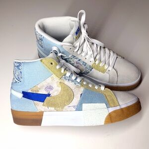 Nike Men’s SB Zoom Blazer Mid Premium Paisley Pack Border Blue Sneakers Size-7.5